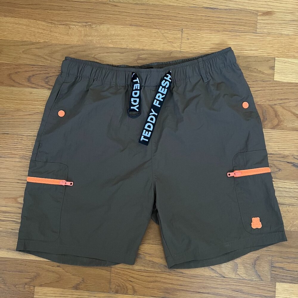 TEDDY FRESH Men's nylon shorts with silicone orange hardware
